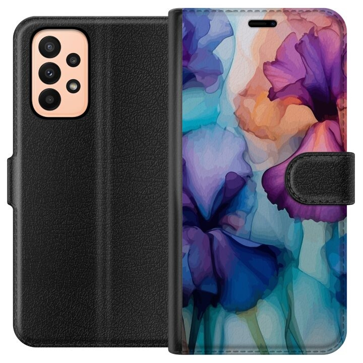 Lommeboketui til Samsung Galaxy A23 med Magiske blomster motiv i gruppen SMARTTELEFON & NETTBRETT / Mobilbeskyttelse / Samsung hos TP E-commerce Nordic AB (A59015)