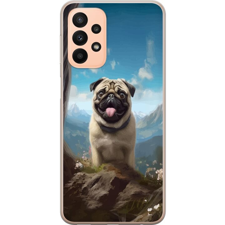 Mobildeksel til Samsung Galaxy A23 med Glad Hund motiv i gruppen SMARTTELEFON & NETTBRETT / Mobilbeskyttelse / Samsung hos TP E-commerce Nordic AB (A59057)