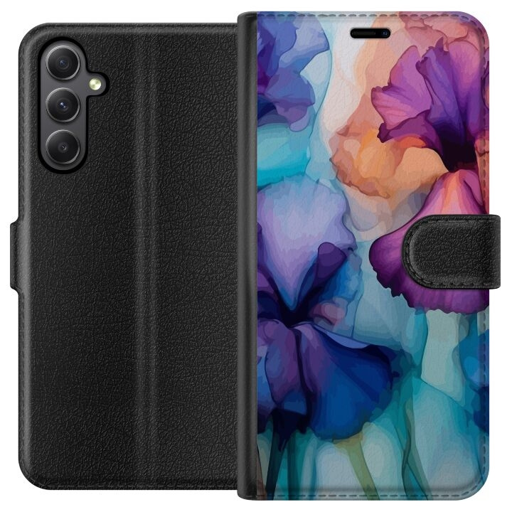 Lommeboketui til Samsung Galaxy A24 4G med Magiske blomster motiv i gruppen SMARTTELEFON & NETTBRETT / Mobilbeskyttelse / Samsung hos TP E-commerce Nordic AB (A59096)