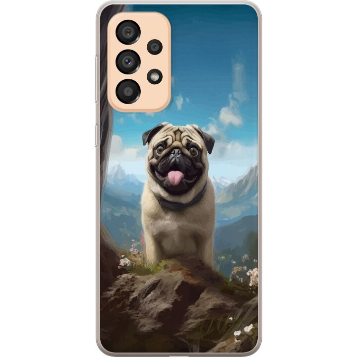 Mobildeksel til Samsung Galaxy A33 5G med Glad Hund motiv i gruppen SMARTTELEFON & NETTBRETT / Mobilbeskyttelse / Samsung hos TP E-commerce Nordic AB (A59300)