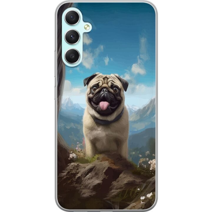 Mobildeksel til Samsung Galaxy A34 med Glad Hund motiv i gruppen SMARTTELEFON & NETTBRETT / Mobilbeskyttelse / Samsung hos TP E-commerce Nordic AB (A59354)