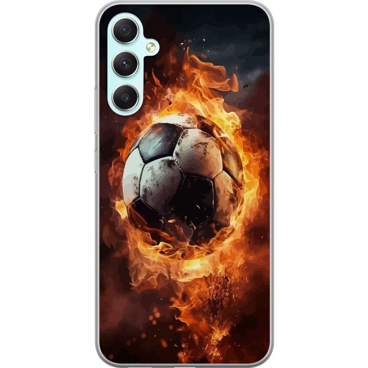 Mobildeksel til Samsung Galaxy A34 med Fotball motiv i gruppen SMARTTELEFON & NETTBRETT / Mobilbeskyttelse / Samsung hos TP E-commerce Nordic AB (A59357)