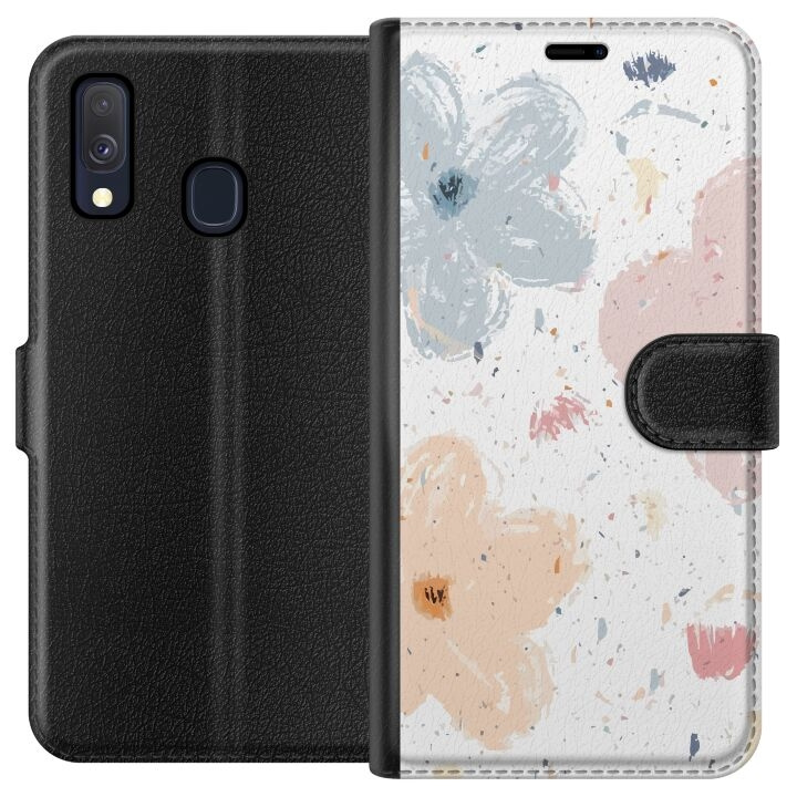 Lommeboketui til Samsung Galaxy A40 med Blomster motiv i gruppen SMARTTELEFON & NETTBRETT / Mobilbeskyttelse / Samsung hos TP E-commerce Nordic AB (A59456)