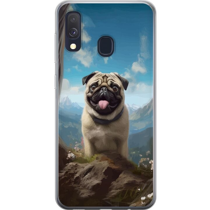 Mobildeksel til Samsung Galaxy A40 med Glad Hund motiv i gruppen SMARTTELEFON & NETTBRETT / Mobilbeskyttelse / Samsung hos TP E-commerce Nordic AB (A59489)