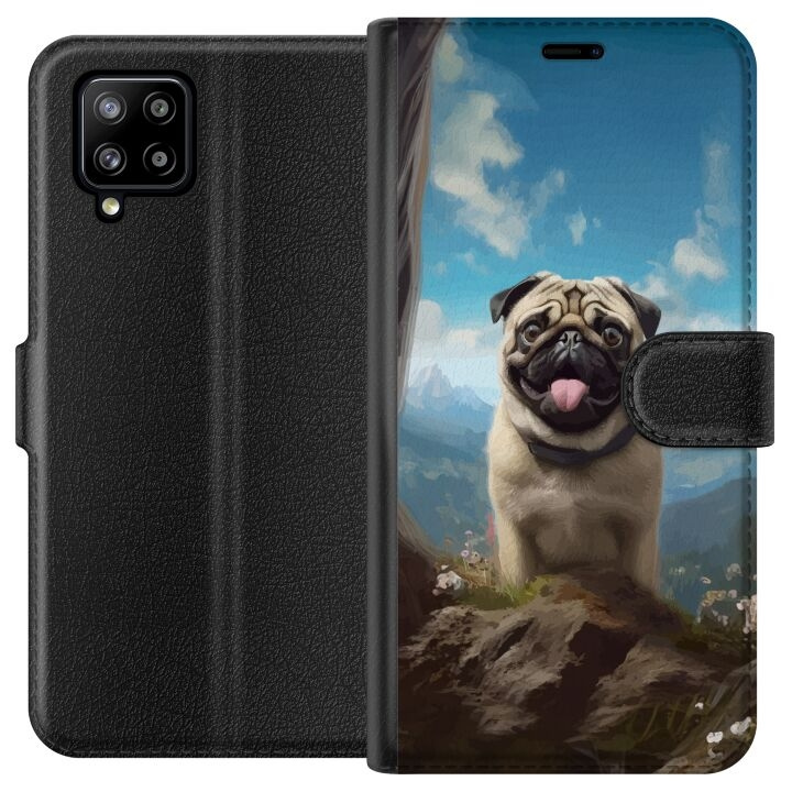 Lommeboketui til Samsung Galaxy A42 5G med Glad Hund motiv i gruppen SMARTTELEFON & NETTBRETT / Mobilbeskyttelse / Samsung hos TP E-commerce Nordic AB (A59570)