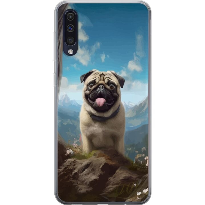 Mobildeksel til Samsung Galaxy A50 med Glad Hund motiv i gruppen SMARTTELEFON & NETTBRETT / Mobilbeskyttelse / Samsung hos TP E-commerce Nordic AB (A59651)