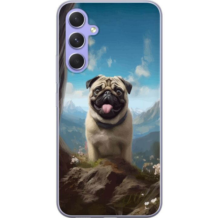 Mobildeksel til Samsung Galaxy A54 med Glad Hund motiv i gruppen SMARTTELEFON & NETTBRETT / Mobilbeskyttelse / Samsung hos TP E-commerce Nordic AB (A59921)