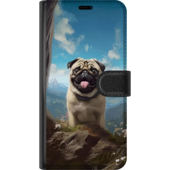 Lommeboketui til Samsung Galaxy A55 med Glad Hund motiv i gruppen SMARTTELEFON & NETTBRETT / Mobilbeskyttelse / Samsung hos TP E-commerce Nordic AB (A59948)