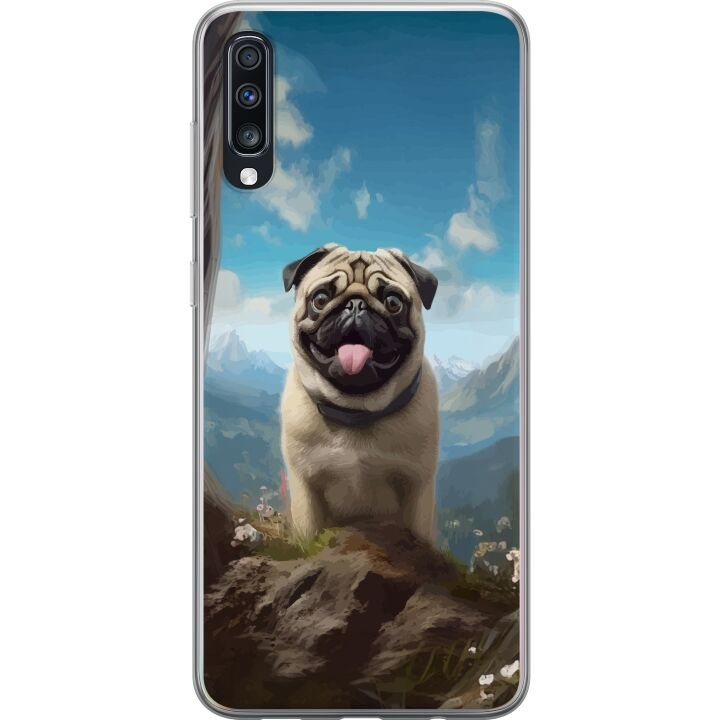 Mobildeksel til Samsung Galaxy A70 med Glad Hund motiv i gruppen SMARTTELEFON & NETTBRETT / Mobilbeskyttelse / Samsung hos TP E-commerce Nordic AB (A60029)