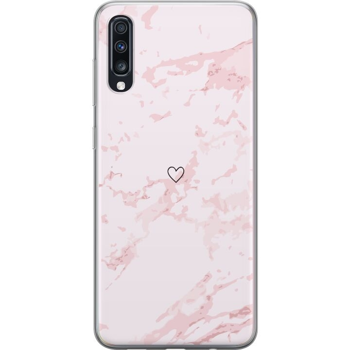 Mobildeksel til Samsung Galaxy A70 med Rosa Hjerte motiv i gruppen SMARTTELEFON & NETTBRETT / Mobilbeskyttelse / Samsung hos TP E-commerce Nordic AB (A60034)