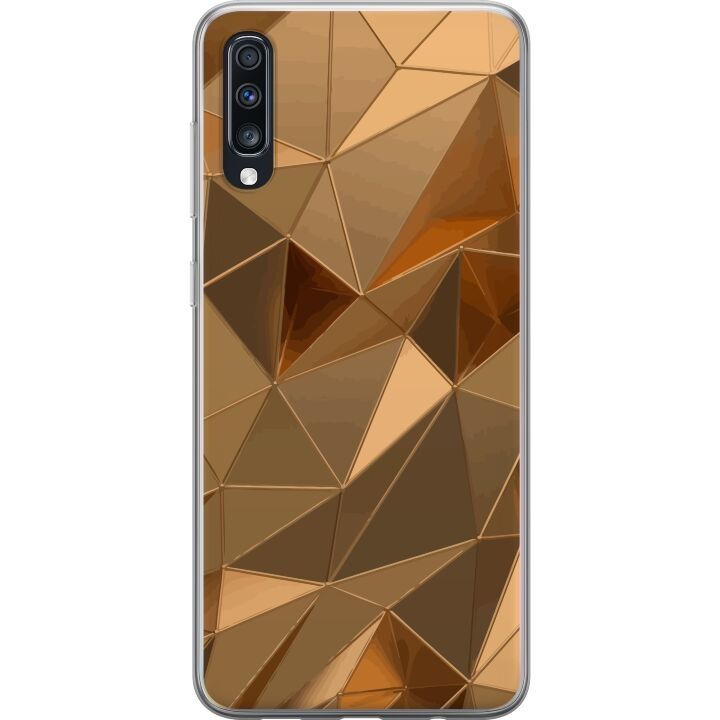 Mobildeksel til Samsung Galaxy A70 med 3D Gull motiv i gruppen SMARTTELEFON & NETTBRETT / Mobilbeskyttelse / Samsung hos TP E-commerce Nordic AB (A60035)