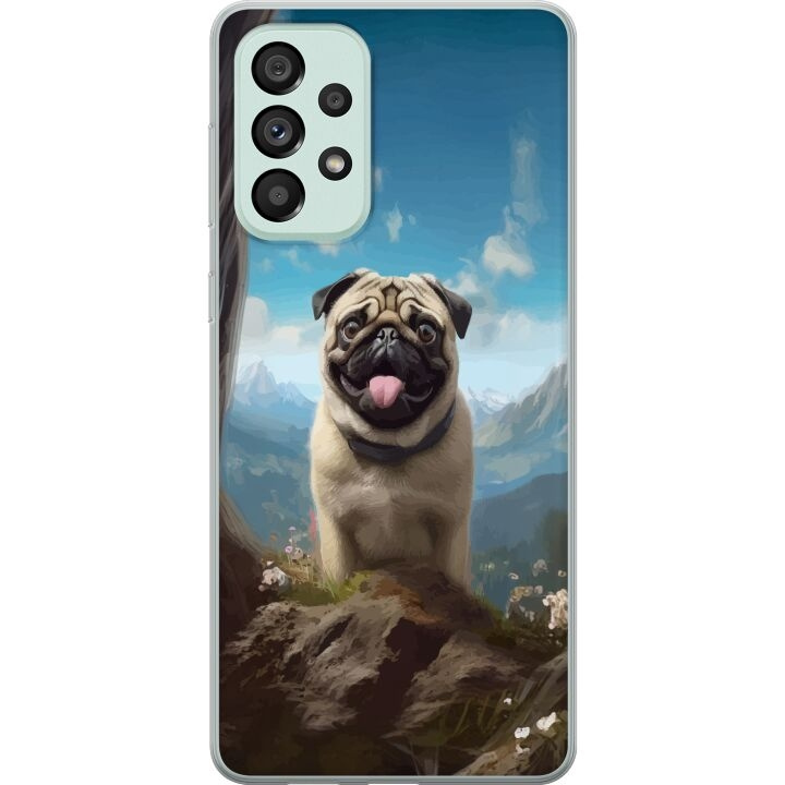 Mobildeksel til Samsung Galaxy A73 5G med Glad Hund motiv i gruppen SMARTTELEFON & NETTBRETT / Mobilbeskyttelse / Samsung hos TP E-commerce Nordic AB (A60191)