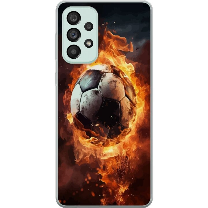 Mobildeksel til Samsung Galaxy A73 5G med Fotball motiv i gruppen SMARTTELEFON & NETTBRETT / Mobilbeskyttelse / Samsung hos TP E-commerce Nordic AB (A60194)