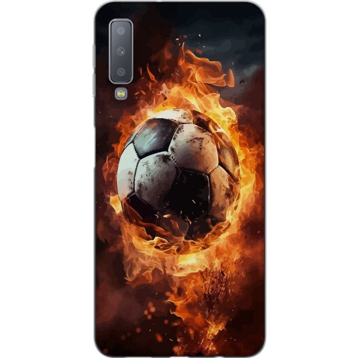 Mobildeksel til Samsung Galaxy A7 (2018) med Fotball motiv i gruppen SMARTTELEFON & NETTBRETT / Mobilbeskyttelse / Samsung hos TP E-commerce Nordic AB (A60221)