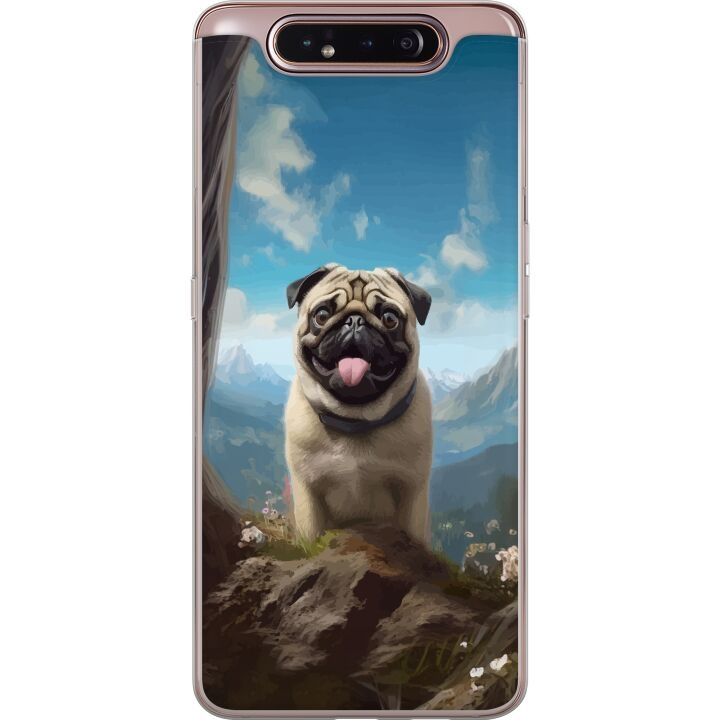 Mobildeksel til Samsung Galaxy A80 med Glad Hund motiv i gruppen SMARTTELEFON & NETTBRETT / Mobilbeskyttelse / Samsung hos TP E-commerce Nordic AB (A60245)