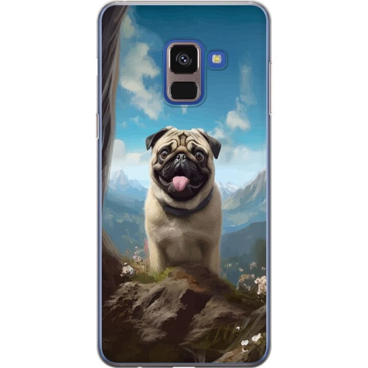 Mobildeksel til Samsung Galaxy A8 (2018) med Glad Hund motiv i gruppen SMARTTELEFON & NETTBRETT / Mobilbeskyttelse / Samsung hos TP E-commerce Nordic AB (A60326)