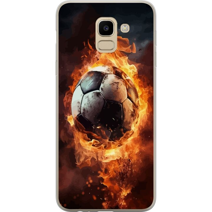 Mobildeksel til Samsung Galaxy J6 med Fotball motiv i gruppen SMARTTELEFON & NETTBRETT / Mobilbeskyttelse / Samsung hos TP E-commerce Nordic AB (A60491)