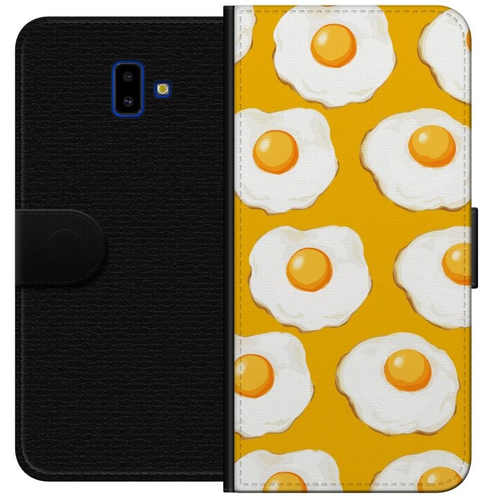 Lommeboketui til Samsung Galaxy J6+ med Stekt egg motiv i gruppen SMARTTELEFON & NETTBRETT / Mobilbeskyttelse / Samsung hos TP E-commerce Nordic AB (A60499)