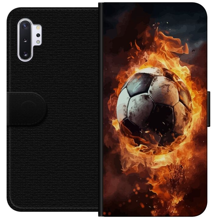 Lommeboketui til Samsung Galaxy Note10+ med Fotball motiv i gruppen SMARTTELEFON & NETTBRETT / Mobilbeskyttelse / Samsung hos TP E-commerce Nordic AB (A60599)