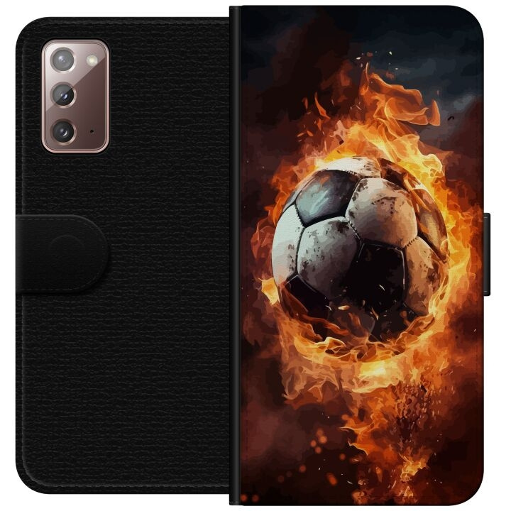 Lommeboketui til Samsung Galaxy Note20 med Fotball motiv i gruppen SMARTTELEFON & NETTBRETT / Mobilbeskyttelse / Samsung hos TP E-commerce Nordic AB (A60653)