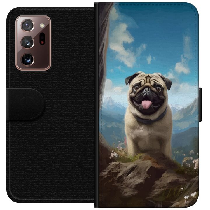 Lommeboketui til Samsung Galaxy Note20 Ultra med Glad Hund motiv i gruppen SMARTTELEFON & NETTBRETT / Mobilbeskyttelse / Samsung hos TP E-commerce Nordic AB (A60704)