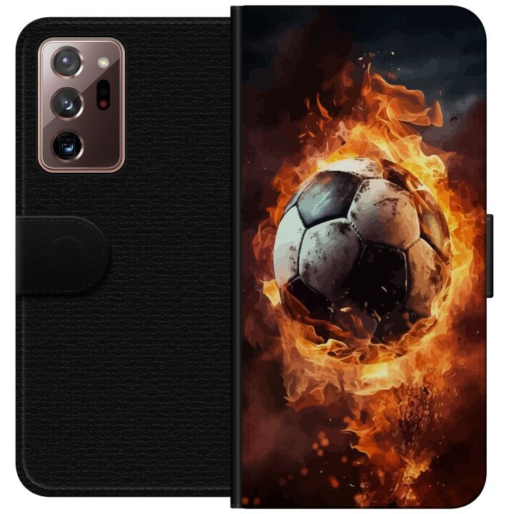 Lommeboketui til Samsung Galaxy Note20 Ultra med Fotball motiv i gruppen SMARTTELEFON & NETTBRETT / Mobilbeskyttelse / Samsung hos TP E-commerce Nordic AB (A60707)