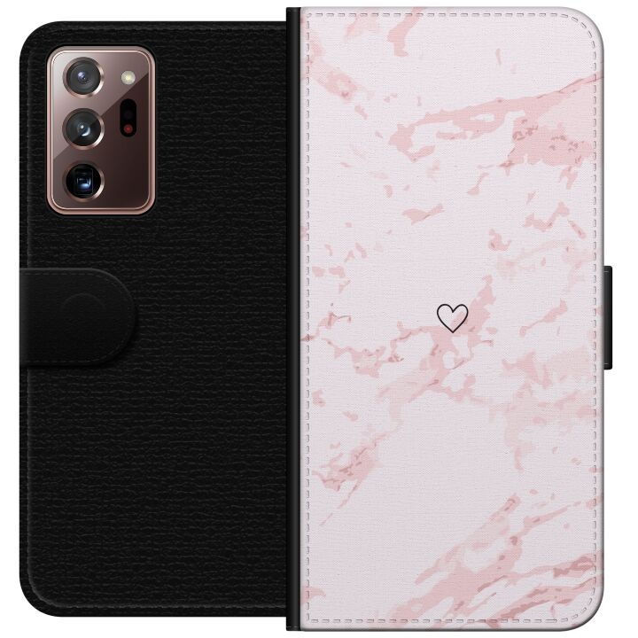 Lommeboketui til Samsung Galaxy Note20 Ultra med Rosa Hjerte motiv i gruppen SMARTTELEFON & NETTBRETT / Mobilbeskyttelse / Samsung hos TP E-commerce Nordic AB (A60709)