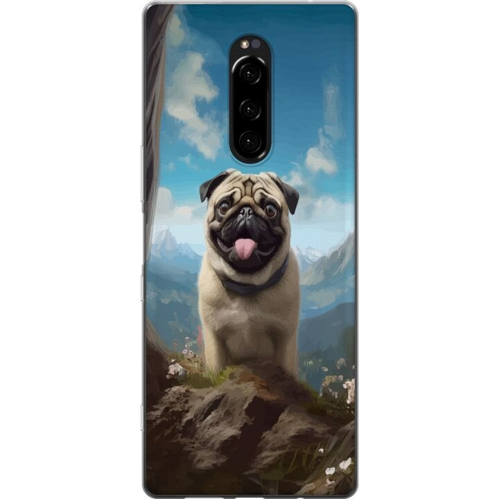 Mobildeksel til Sony Xperia 1 med Glad Hund motiv i gruppen SMARTTELEFON & NETTBRETT / Mobilbeskyttelse / Sony hos TP E-commerce Nordic AB (A60812)