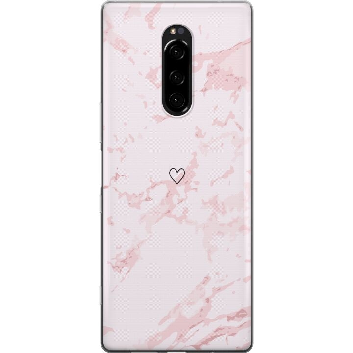 Mobildeksel til Sony Xperia 1 med Rosa Hjerte motiv i gruppen SMARTTELEFON & NETTBRETT / Mobilbeskyttelse / Sony hos TP E-commerce Nordic AB (A60817)