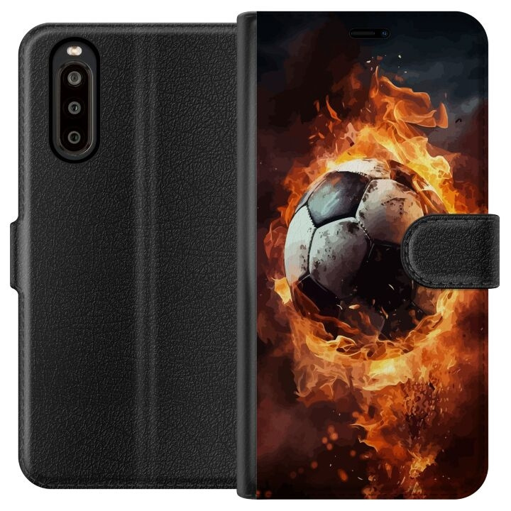 Lommeboketui til Sony Xperia 10 II med Fotball motiv i gruppen SMARTTELEFON & NETTBRETT / Mobilbeskyttelse / Sony hos TP E-commerce Nordic AB (A60869)