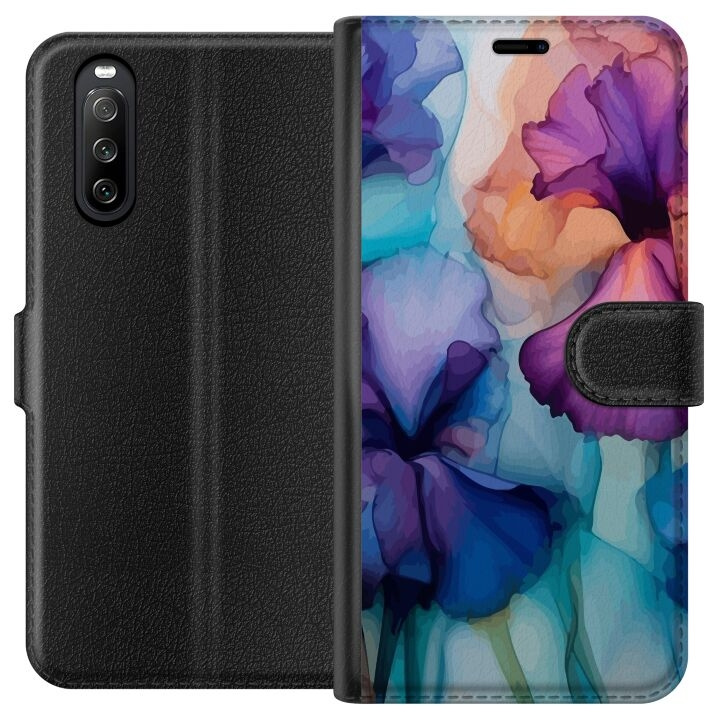 Lommeboketui til Sony Xperia 10 III med Magiske blomster motiv i gruppen SMARTTELEFON & NETTBRETT / Mobilbeskyttelse / Sony hos TP E-commerce Nordic AB (A60905)