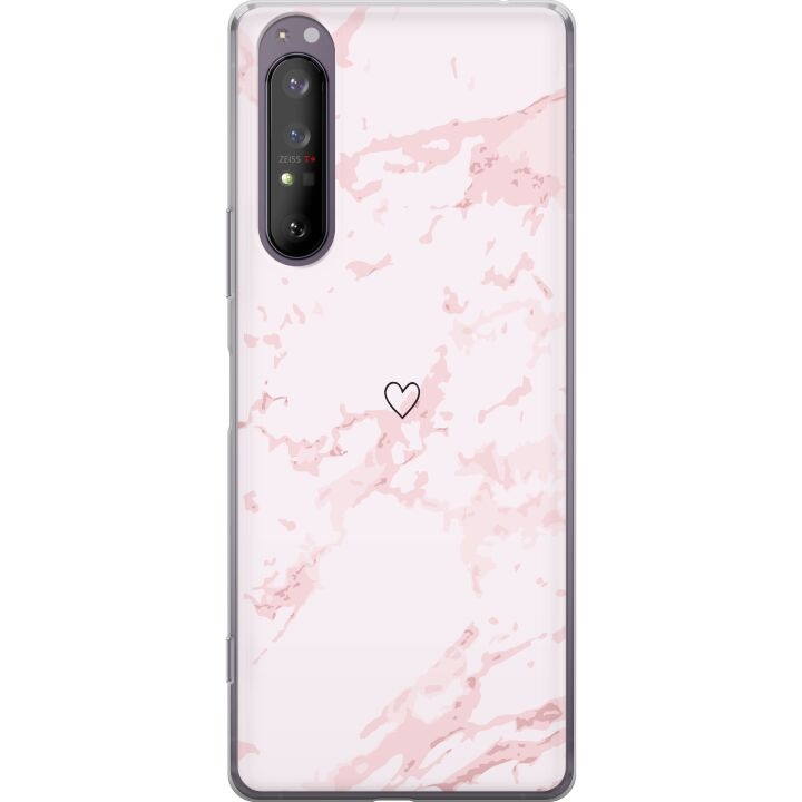 Mobildeksel til Sony Xperia 1 II med Rosa Hjerte motiv i gruppen SMARTTELEFON & NETTBRETT / Mobilbeskyttelse / Sony hos TP E-commerce Nordic AB (A61168)