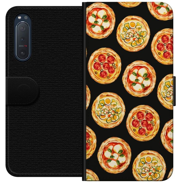 Lommeboketui til Sony Xperia 5 II med Pizza motiv i gruppen SMARTTELEFON & NETTBRETT / Mobilbeskyttelse / Sony hos TP E-commerce Nordic AB (A61374)