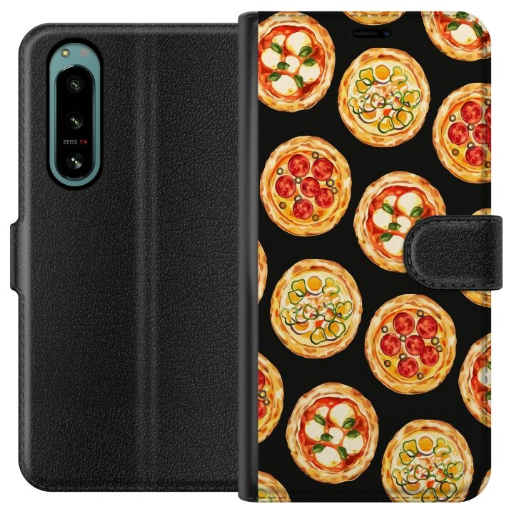 Lommeboketui til Sony Xperia 5 IV med Pizza motiv i gruppen SMARTTELEFON & NETTBRETT / Mobilbeskyttelse / Sony hos TP E-commerce Nordic AB (A61482)