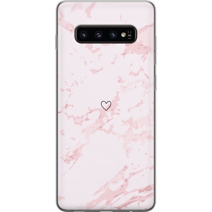 Mobildeksel til Samsung Galaxy S10 med Rosa Hjerte motiv i gruppen SMARTTELEFON & NETTBRETT / Mobilbeskyttelse / Samsung hos TP E-commerce Nordic AB (A61870)