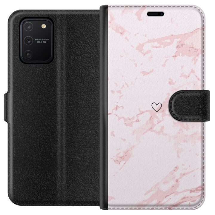 Lommeboketui til Samsung Galaxy S10 Lite med Rosa Hjerte motiv i gruppen SMARTTELEFON & NETTBRETT / Mobilbeskyttelse / Samsung hos TP E-commerce Nordic AB (A61951)