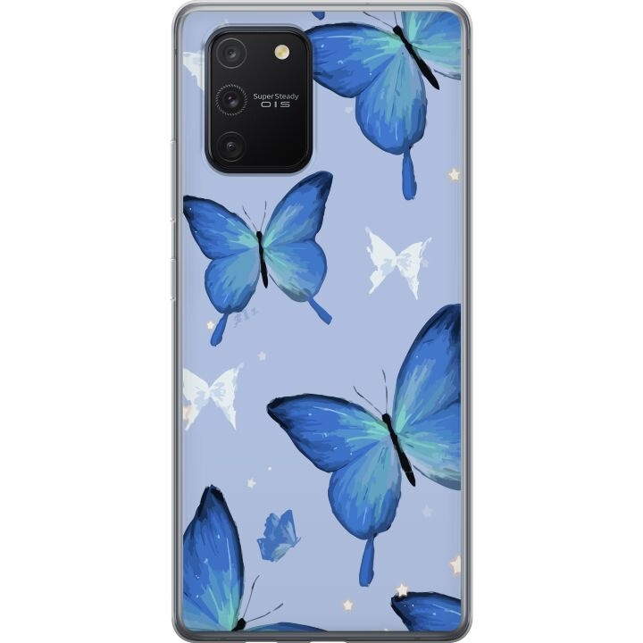 Mobildeksel til Samsung Galaxy S10 Lite med Blå sommerfugler motiv i gruppen SMARTTELEFON & NETTBRETT / Mobilbeskyttelse / Samsung hos TP E-commerce Nordic AB (A61971)