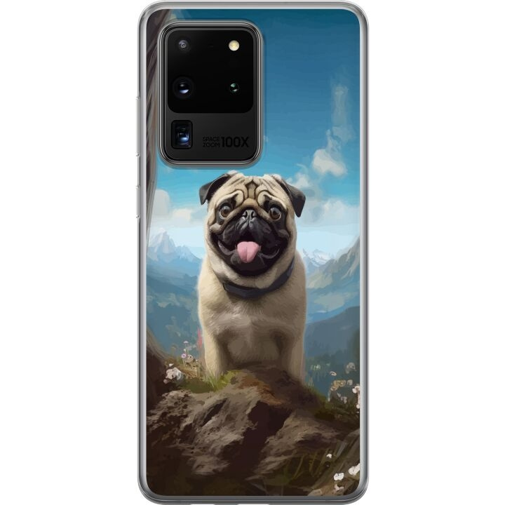 Mobildeksel til Samsung Galaxy S20 Ultra med Glad Hund motiv i gruppen SMARTTELEFON & NETTBRETT / Mobilbeskyttelse / Samsung hos TP E-commerce Nordic AB (A62243)