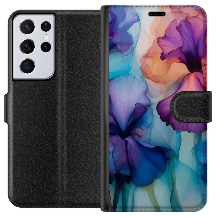 Lommeboketui til Samsung Galaxy S21 Ultra 5G med Magiske blomster motiv i gruppen SMARTTELEFON & NETTBRETT / Mobilbeskyttelse / Samsung hos TP E-commerce Nordic AB (A62417)