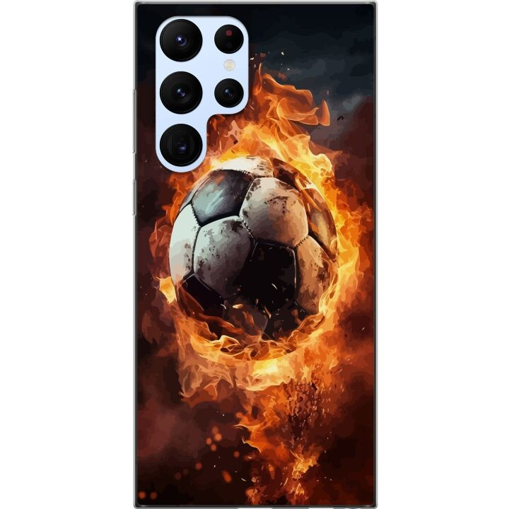 Mobildeksel til Samsung Galaxy S22 Ultra 5G med Fotball motiv i gruppen SMARTTELEFON & NETTBRETT / Mobilbeskyttelse / Samsung hos TP E-commerce Nordic AB (A62624)