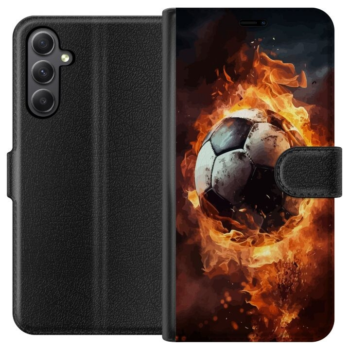 Lommeboketui til Samsung Galaxy S23 FE med Fotball motiv i gruppen SMARTTELEFON & NETTBRETT / Mobilbeskyttelse / Samsung hos TP E-commerce Nordic AB (A62705)