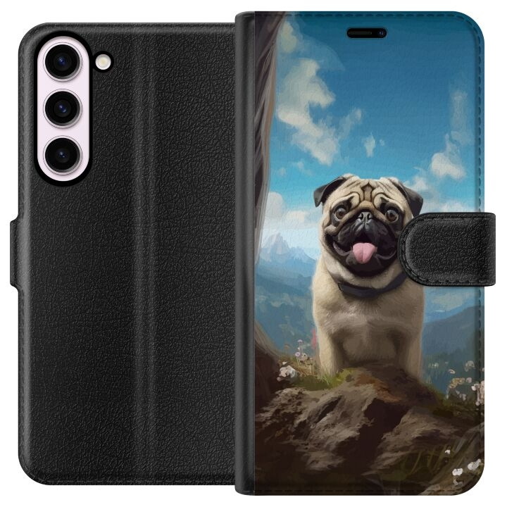 Lommeboketui til Samsung Galaxy S23+ med Glad Hund motiv i gruppen SMARTTELEFON & NETTBRETT / Mobilbeskyttelse / Samsung hos TP E-commerce Nordic AB (A62756)