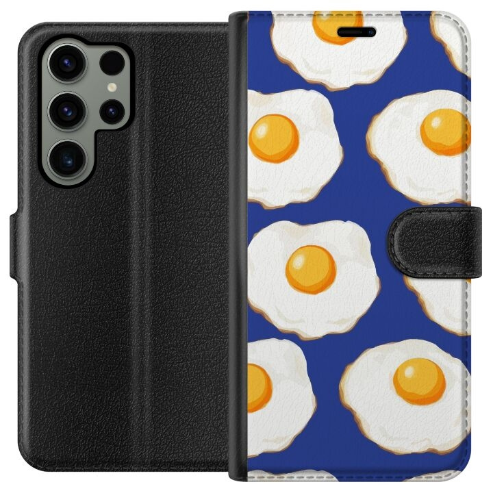 Lommeboketui til Samsung Galaxy S23 Ultra med Stekte egg motiv i gruppen SMARTTELEFON & NETTBRETT / Mobilbeskyttelse / Samsung hos TP E-commerce Nordic AB (A62798)