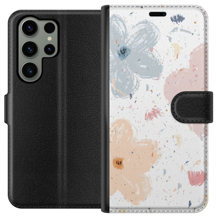 Lommeboketui til Samsung Galaxy S23 Ultra med Blomster motiv i gruppen SMARTTELEFON & NETTBRETT / Mobilbeskyttelse / Samsung hos TP E-commerce Nordic AB (A62804)