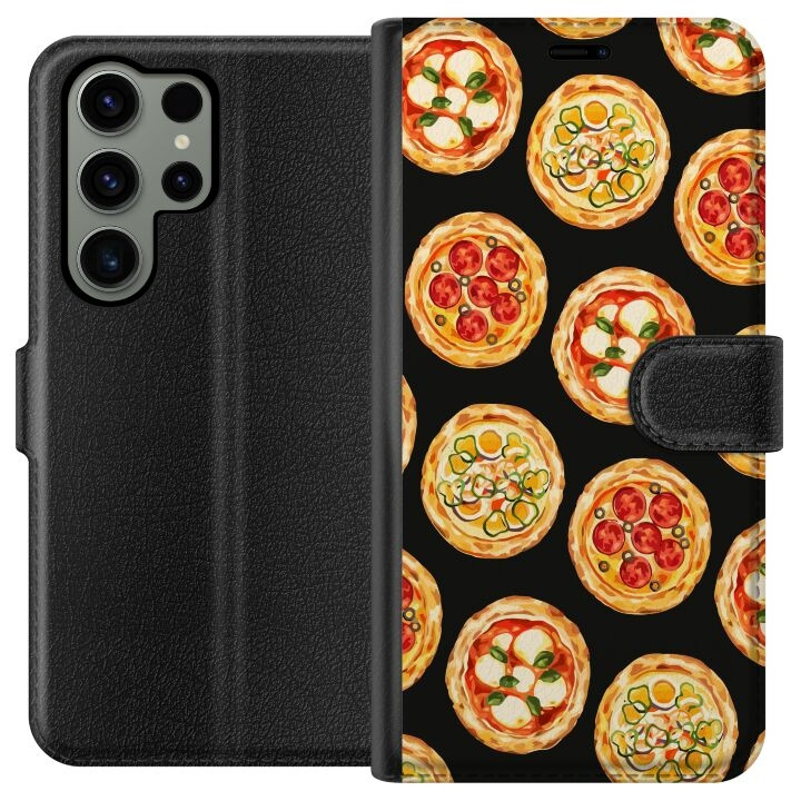 Lommeboketui til Samsung Galaxy S23 Ultra med Pizza motiv i gruppen SMARTTELEFON & NETTBRETT / Mobilbeskyttelse / Samsung hos TP E-commerce Nordic AB (A62805)