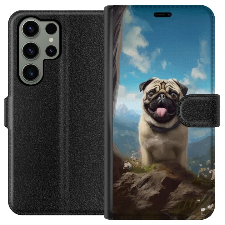 Lommeboketui til Samsung Galaxy S23 Ultra med Glad Hund motiv i gruppen SMARTTELEFON & NETTBRETT / Mobilbeskyttelse / Samsung hos TP E-commerce Nordic AB (A62810)