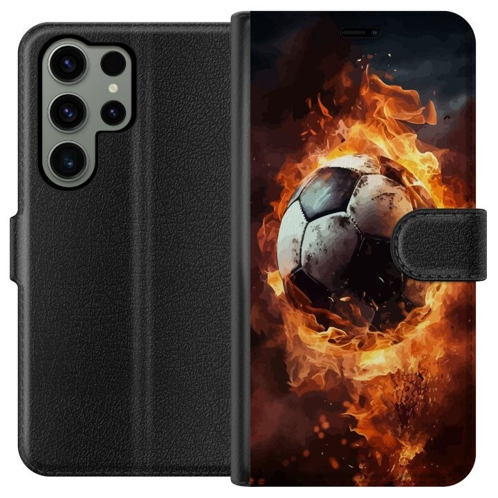 Lommeboketui til Samsung Galaxy S23 Ultra med Fotball motiv i gruppen SMARTTELEFON & NETTBRETT / Mobilbeskyttelse / Samsung hos TP E-commerce Nordic AB (A62813)