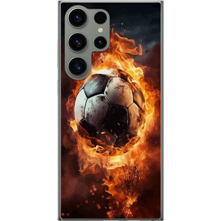 Mobildeksel til Samsung Galaxy S23 Ultra med Fotball motiv i gruppen SMARTTELEFON & NETTBRETT / Mobilbeskyttelse / Samsung hos TP E-commerce Nordic AB (A62840)