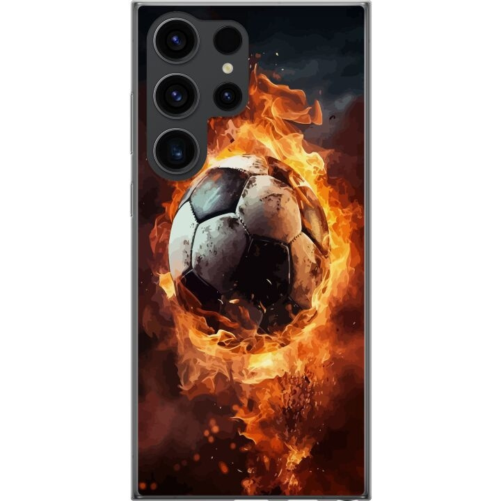 Mobildeksel til Samsung Galaxy S24 Ultra med Fotball motiv i gruppen SMARTTELEFON & NETTBRETT / Mobilbeskyttelse / Samsung hos TP E-commerce Nordic AB (A63002)