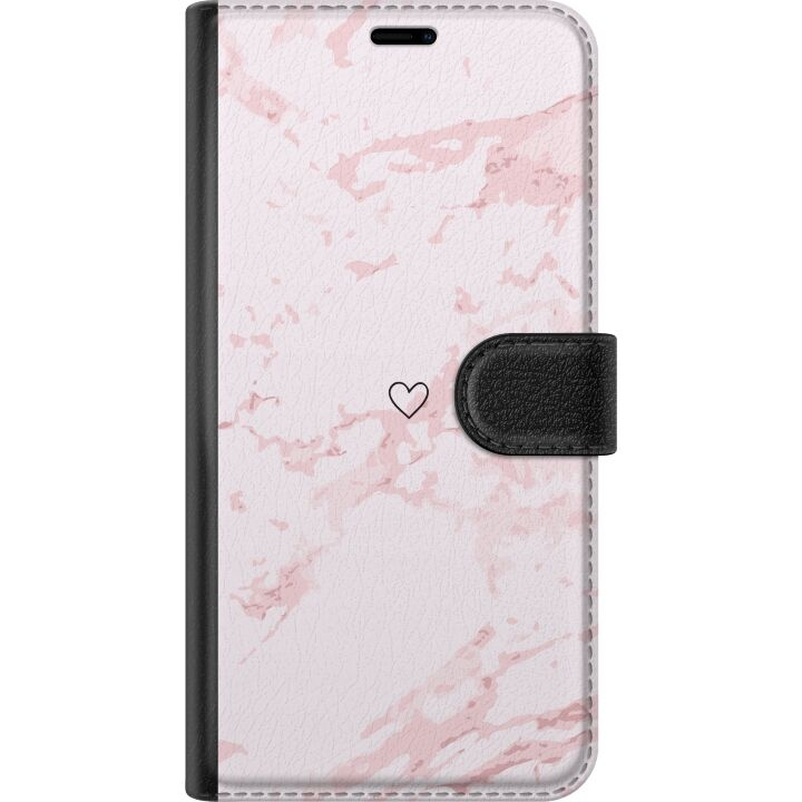 Lommeboketui til Samsung Galaxy Xcover7 med Rosa Hjerte motiv i gruppen SMARTTELEFON & NETTBRETT / Mobilbeskyttelse / Samsung hos TP E-commerce Nordic AB (A63517)